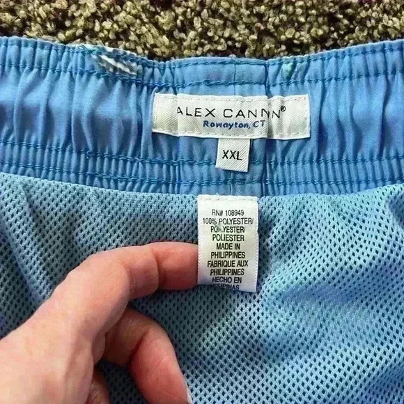 Alex Cannon Seashell Navy & Light Blue Men's Swim Trunks with Pockets. Size  XXL - Picture 4 of 10